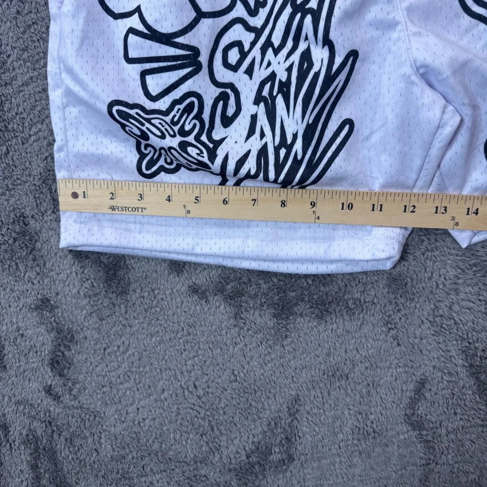 Stainbandz White Mesh Graphic Basketball Shorts Mens Size Medium Streetwear New
